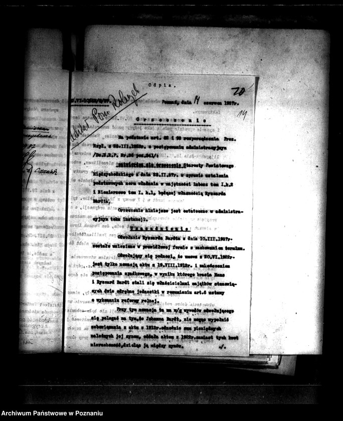 Obraz 18 z jednostki "Przymusowy wykup majątku Niemierzewo i Lubosz powiatu międzychodzkiego"