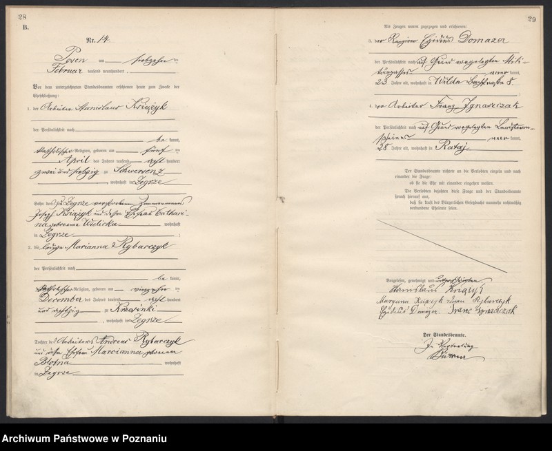 Obraz 16 z jednostki "Księga miejscowa małżeństw"