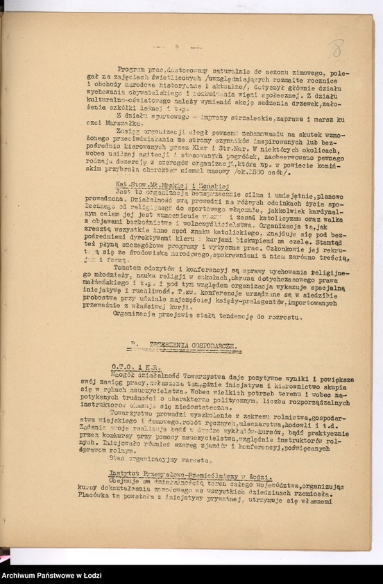 Obraz 11 z jednostki "[Półroczne sprawozdania wojewody z życia polskich organizacji związkowych i stowarzyszeń]"