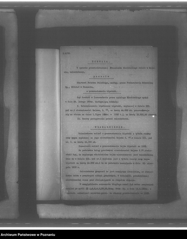 Obraz 6 z jednostki "Przerachowanie hipoteki ciążącej na nieruchomości Rojewo karta 77 Franciszek Zieliński"