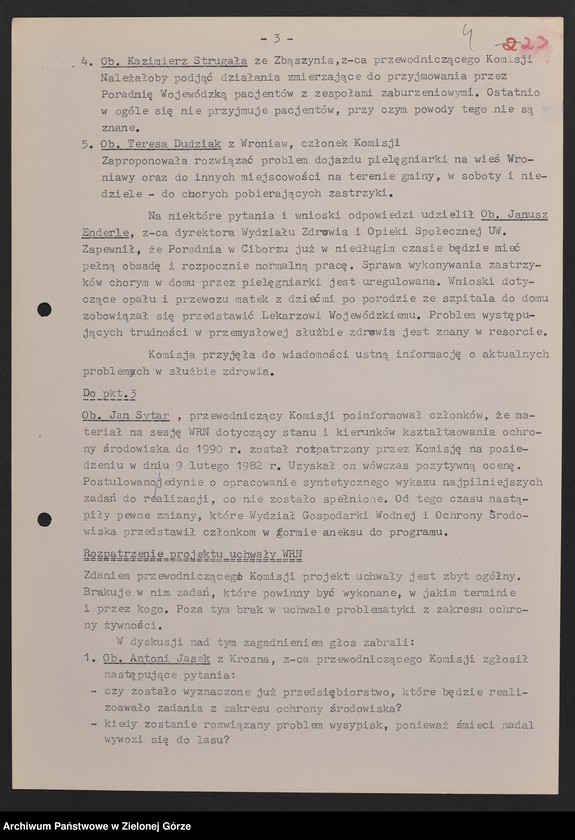 image.from.unit.number "Protokóły z posiedzeń Komisji Zdrowia, Spraw Socjalnych i Ochrony Środowiska Wojewódzkiej Rady Narodowej w Zielonej Górze"