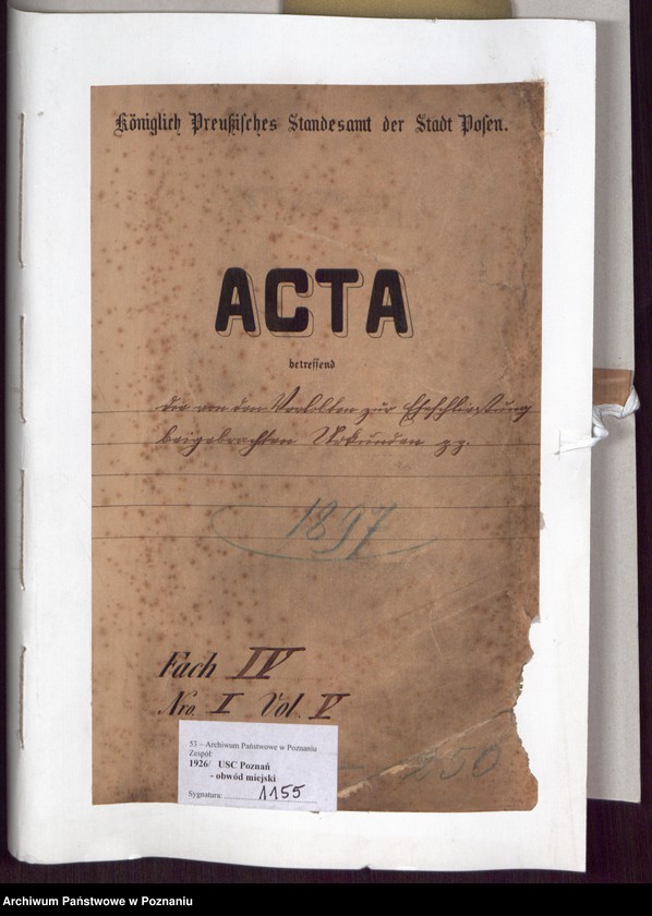 Obraz 2 z jednostki "Die von den Verlobten beigebrachten Urkunden zur Eheschliessung pro 1897"