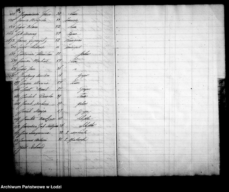 Obraz 18 z jednostki "Kontrolla wyrobników obojej płci w mieście Łodzi zamieszkałych w roku 1859 założona"