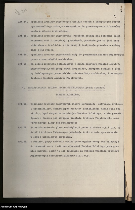 Obraz 4 z kolekcji "Dekret o organizacji archiwów państwowych i opiece nad archiwaliami."
