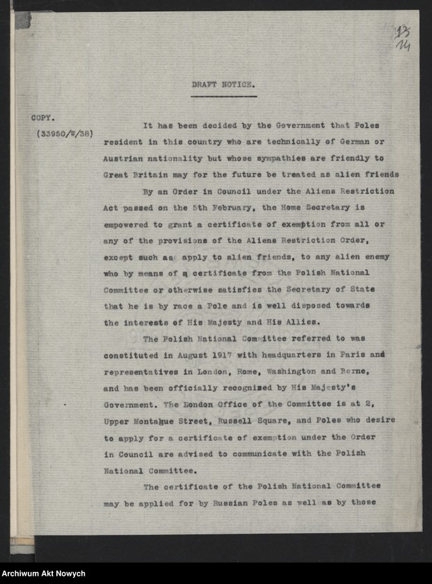 image.from.unit.number "Komitet Narodowy Polski Akta sprawy opieki cywilnej (Urząd Polski Spraw Cywilnych we Francji. Stosunek władz brytyjskich do Polaków. Korespondencja, noty)"