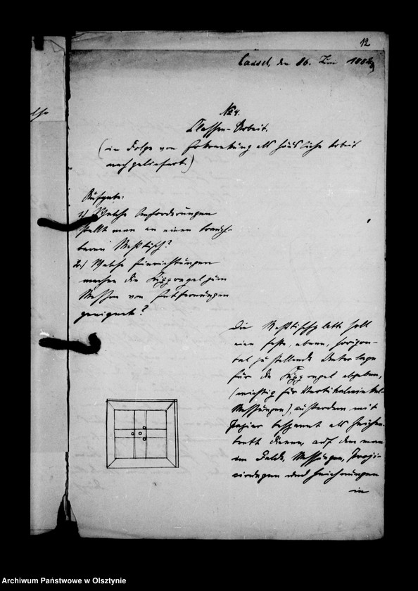 image.from.unit.number "Haus- u. Kalssenarbeiten. Abt. B. Terrain- Lehre, Gf. Lehndorff, Portepeefähnrich im neuen Drag. Kassel. Rgt. 3"
