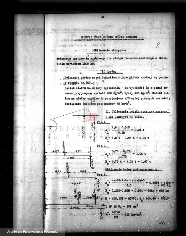 Obraz 13 z jednostki "Zatwierdzenie projektu zakładu przemysłowego i urządzenia dźwigu towarowo - osobowego w Fabryce Szkła Ujście pow. chodzieski"