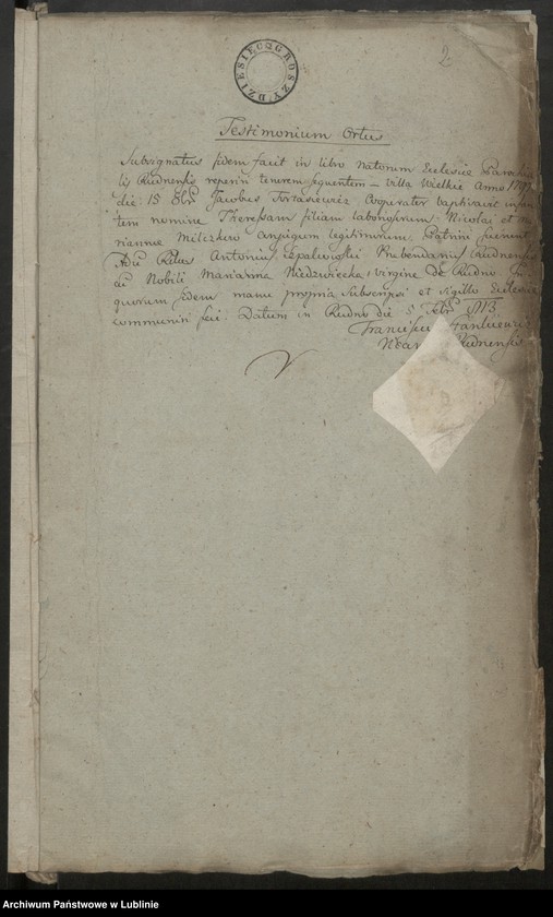 image.from.unit "Alegaty do ksiąg urodzeń, zapowiedzi, małżeństw i zgonów z lat 1813 - 1814"