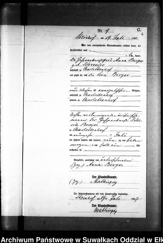 image.from.unit.number "Sterbe-Neben-Register des Preussischen Standes-Amtes Gr. Strengeln Kreis Angerburg"