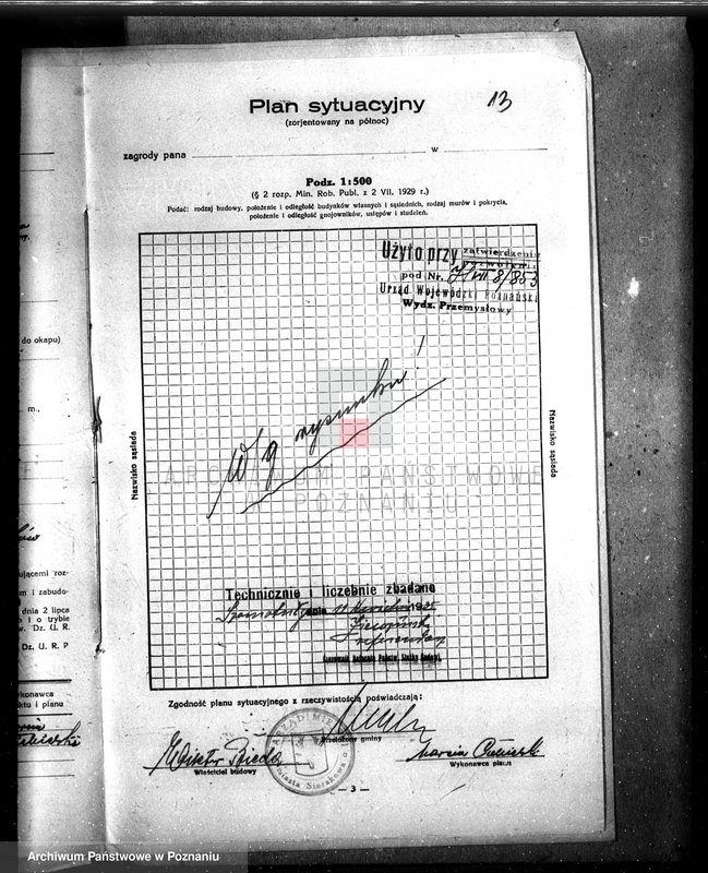 image.from.unit.number "Zatwierdzenie zakładu przemysłowego / wytwórni tektury dachowej/ Braci Buda w Sierakowie, pow. międzychodzki"