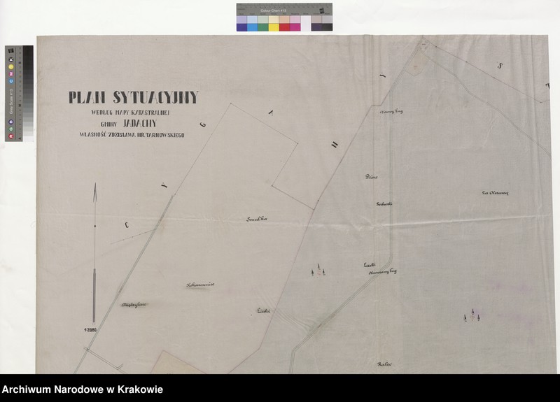 image.from.unit.number "Plan sytuacyjny według mapy katastralnej gminy Jadachy. Własność Z. hr. Tarnowskiego"