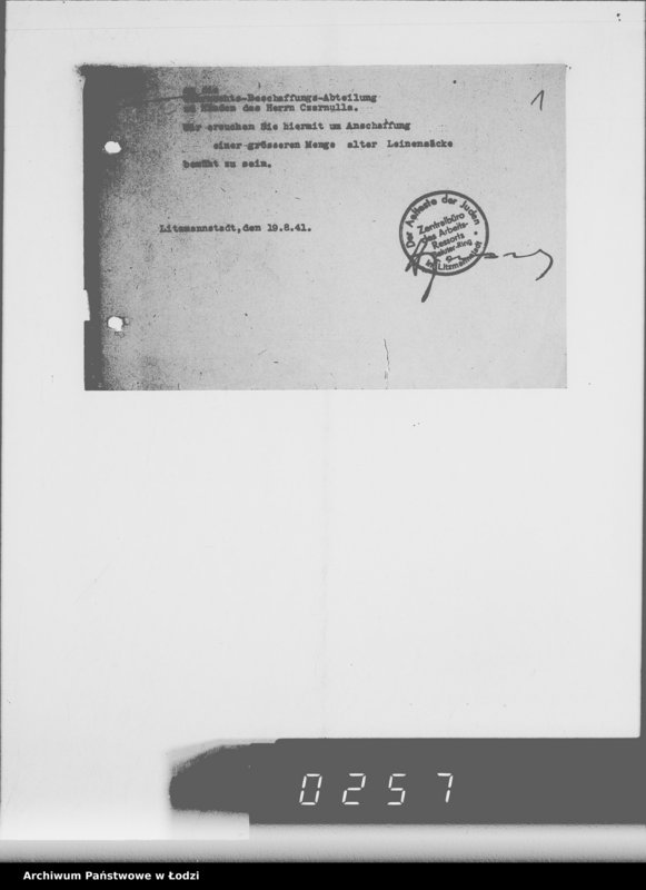 Obraz 5 z jednostki "Jute-Leinen Säcke [Dostawa do Getta]"