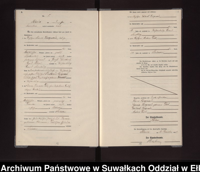 image.from.unit.number "Heirats-Neben-Register des Königlichen Preussischen Standes-Amtes Gneist Kreis Loetzen"