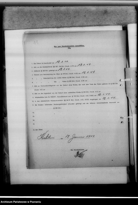 Obraz 16 z jednostki "Sammelakten zum Geburtenbuch [zgłoszenia urządzeń]"