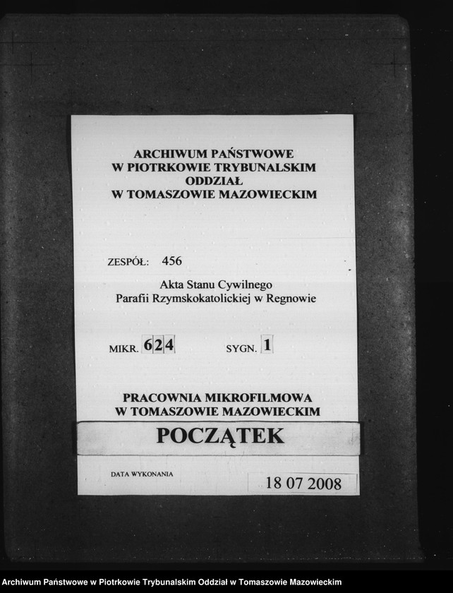 image.from.unit.number "Akta Cywilne Parafij Regnowskiey na 1826"