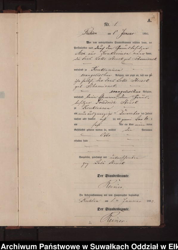 image.from.unit.number "Geburts-Neben-Register des Preussischen Standes-Amtes Stasswinnen Kreis Loetzen"