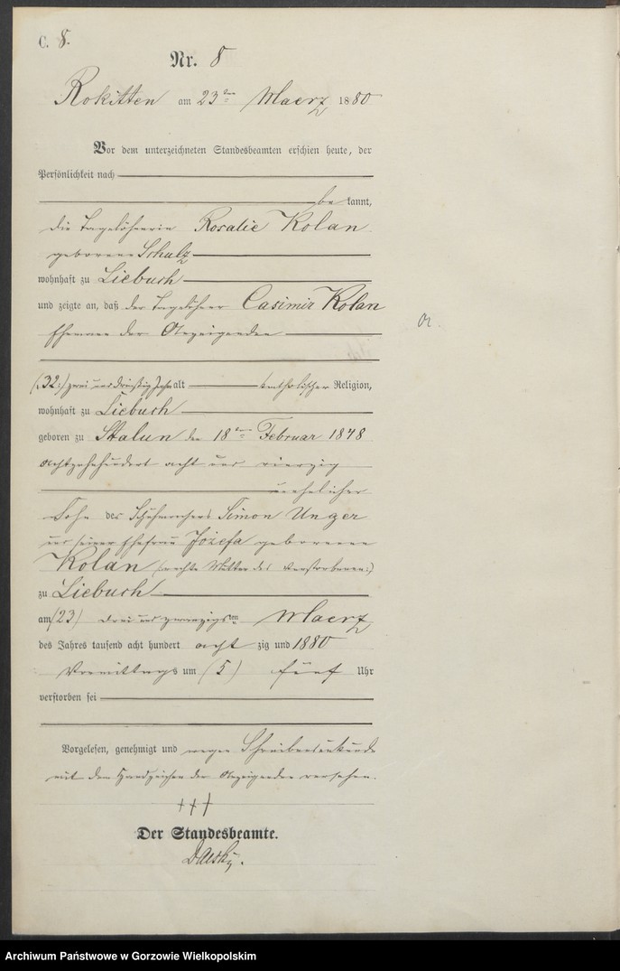 Obraz 11 z jednostki "Sterbe Register"
