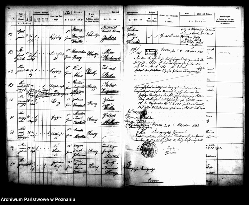 Obraz 10 z jednostki "[Akta ślubów, zgonów, urodzeń i chrztów]"