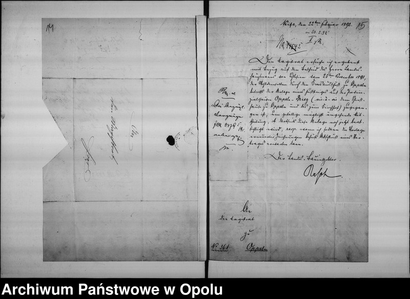 Obraz 14 z jednostki "Acta des Magistrats zu Oppeln betreffend Anlage eines Fussweges auf der Oppeln-Breslauer Chaussen nach dem Friedhofe zu. Vol. I"