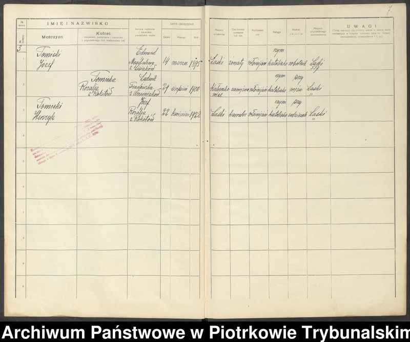 Obraz 7 z jednostki "[Księga ludności stałej wsi: Laski, Świerczyńsko]"