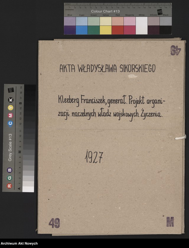 image.from.unit.number "Kleeberg Franciszek, generał. Projekt organizacji naczelnych władz wojskowych. Życzenia."