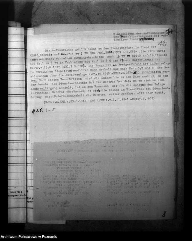 Obraz 16 z jednostki "Aufbauzulage für Beamten in den Ostgebieten"