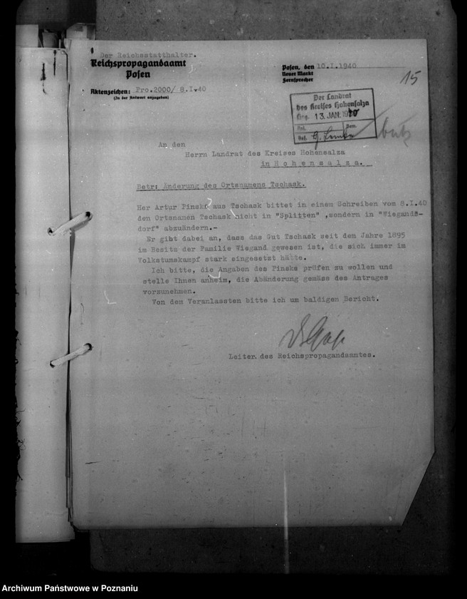 Obraz 20 z jednostki "Ortsnamenänderung Kreis Hohensalza - Inowrocław"