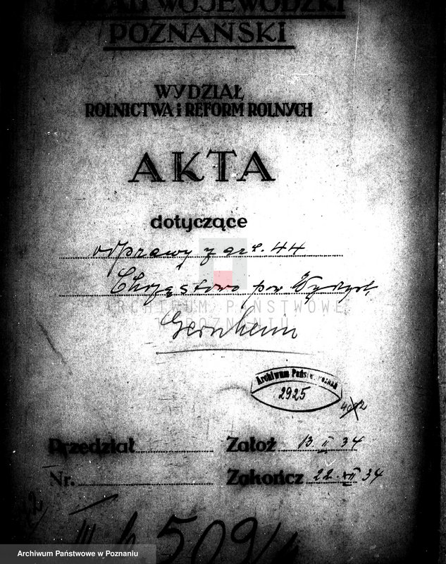 Obraz 4 z jednostki "Odprawy z art. 44 ustawy o reformie rolnej Chrząstowo powiatu wyrzyskiego"