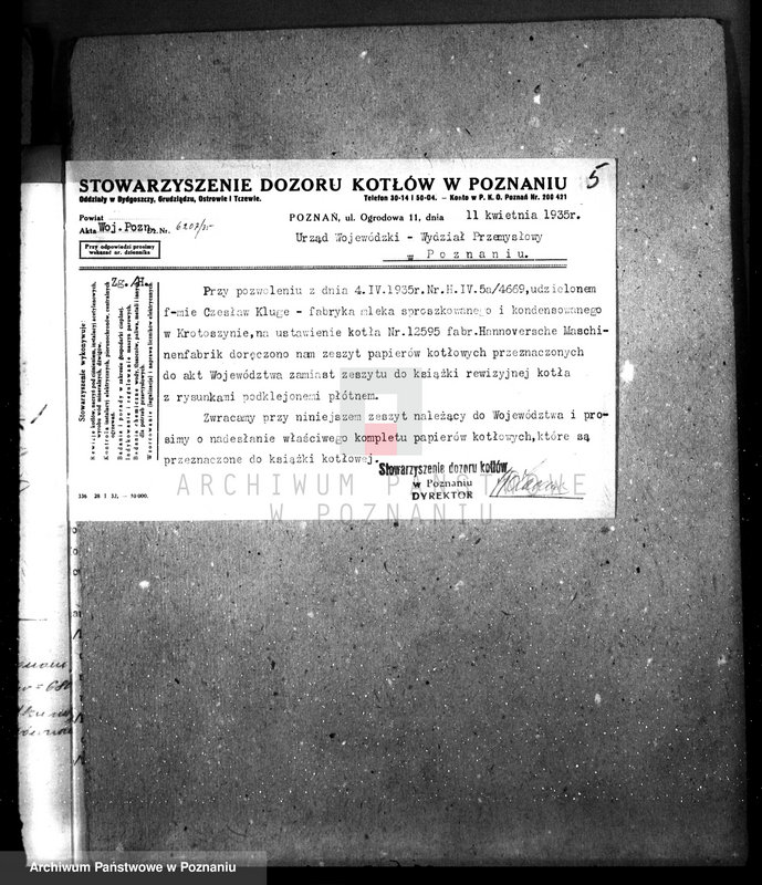 Obraz 9 z jednostki "Fabryka mleka proszkowanego i kondensowanego w Krotoszynie nr woj. kotła 4669"