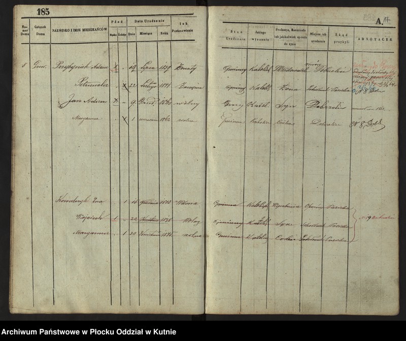 image.from.unit.number "Księga ludności stałej Nr 3 wsi: Dobrzelin i Marianków"