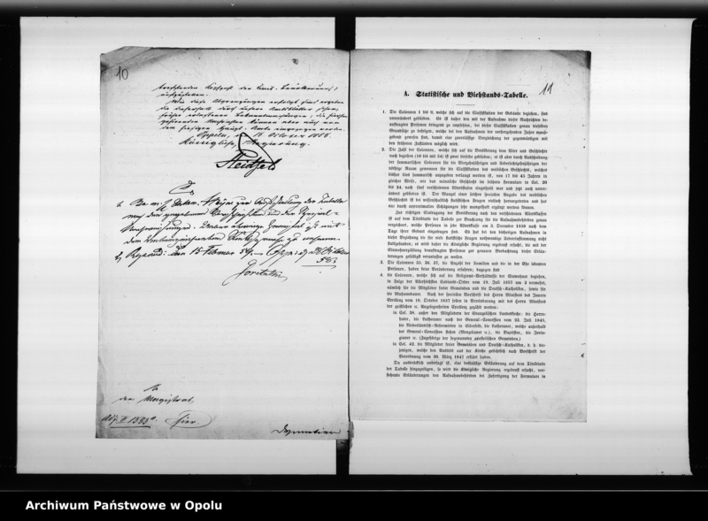 Obraz 12 z jednostki "Acta des Magistrats zu Oppeln betreffend Aufnahme und Einsendung der städtischen Tabellen von der Stadt Oppeln"