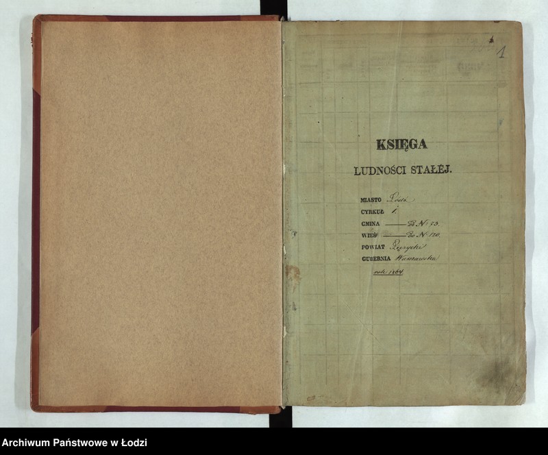 Obraz 5 z jednostki "Księga ludności stałej Łódź - cyrkuł I nr 73-120"