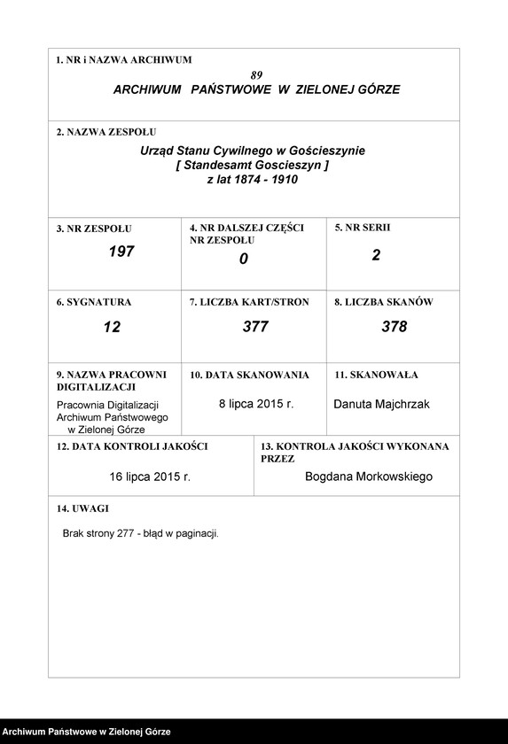 Obraz 1 z jednostki "[Księga małżeństw]"