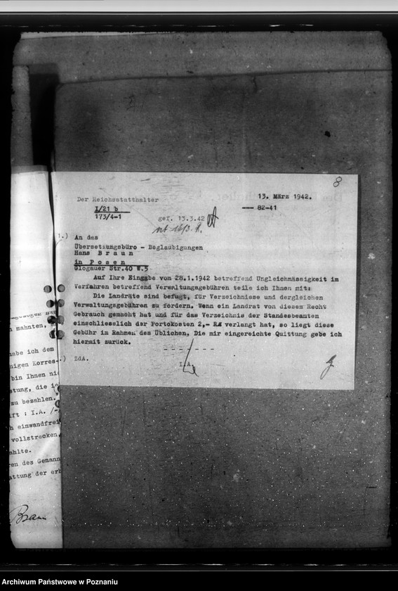 Obraz 12 z jednostki "Wasserzähler. Wasserverluste. Länderanteil an der Jagdscheinge bühr. Ausgleichszuschlag bei Lebendvieh und Ausgleichsabgabe auf frisches Fleisch"