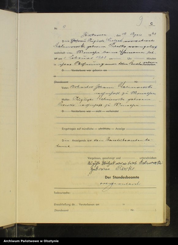 image.from.unit.number "Sterbebuch Nr 1 - 39,1 - 26 i 1"