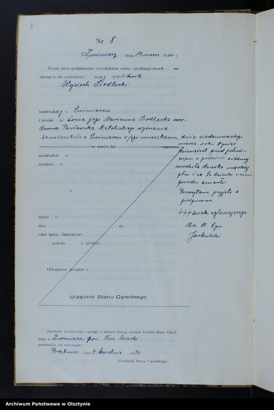 Obraz 10 z jednostki "Księga zgonów Nr 1-40, 1-38, 1-41,1-39,1-41,1-42 /przepisana w języku polskim z oryginału niemieckiego w 1950r. /"