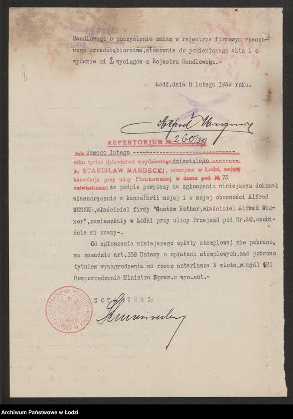 Obraz 10 z jednostki "Gustaw Rother- sprzedaż towarów tkackich"