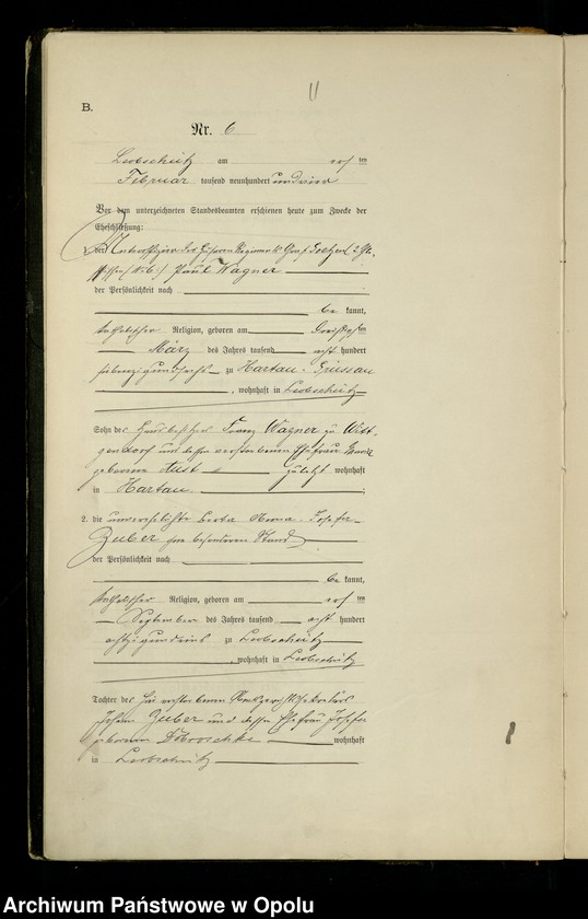 image.from.unit.number "Heiraths-Haupt-Register Standesamts Leobschütz pro 1904"