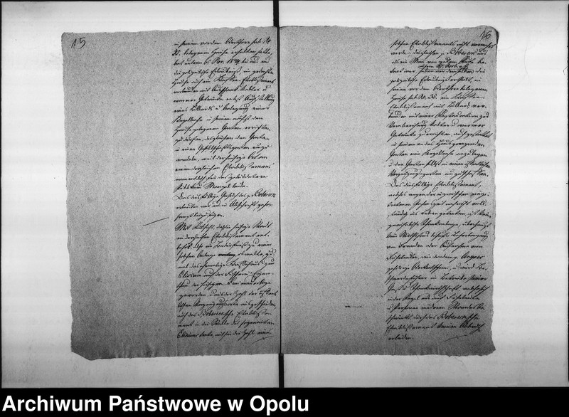 Obraz 13 z jednostki "Acta des Magistrats zu Oppeln betreffend die dem p. Bobreck ertheilte Erlaubniß zum Kleinhandel mit geistigen Getränke und zur Errichtung eines Kaffen=Etablissements in seinem Hause No 35 Odervorstadt so wie die Denunciation des p. Angres"