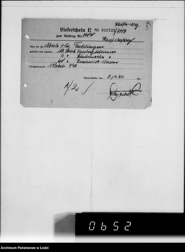 Obraz 13 z jednostki "I a Kauf-Aufträge. A-J. [Przybory szewskie i techniczne]"