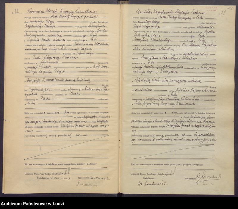 Obraz 14 z jednostki "Akta małżeństw"