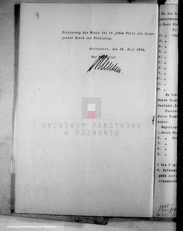 Obraz 13 z jednostki "Die Verwaltung der Stadt Jarotschewo /Jarocin/"