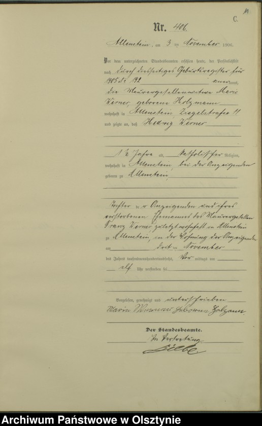 image.from.unit.number "Sterbe-Haupt-Register Tom II, Nr 398-510"