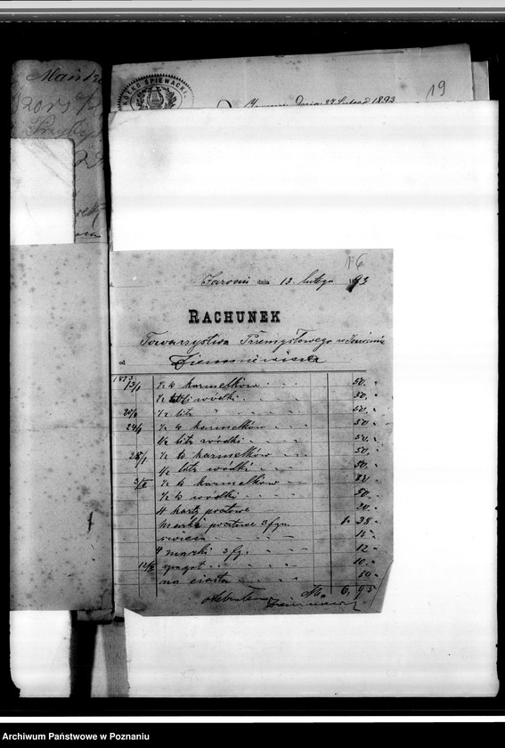 Obraz 18 z jednostki "Korespondencja, podania o przyjęcie na członków, sprawy finansowe, odezwy"