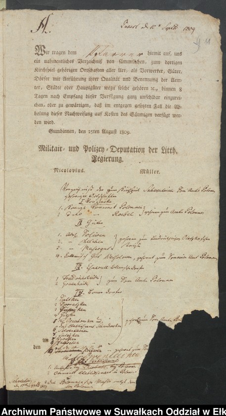 image.from.unit.number "Tabellarichen Nachrichten über den Zustand des Kirchspiels Schwentainen Dom. Amt Polomen in der Lyckschen Inspection"