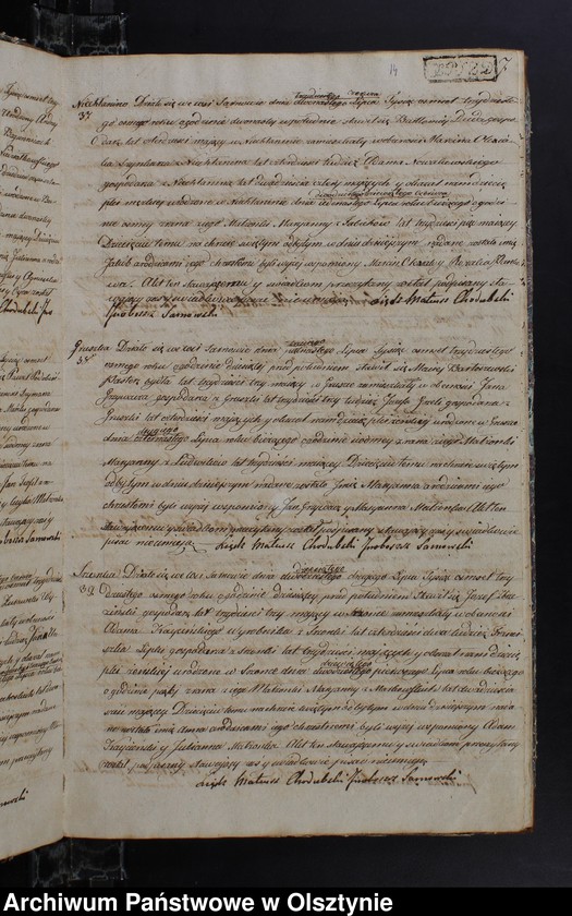 image.from.unit.number "Duplikat Urodzonych Zaslubionych Zmarłych w parafii Sarnowskiey z roku 1838"