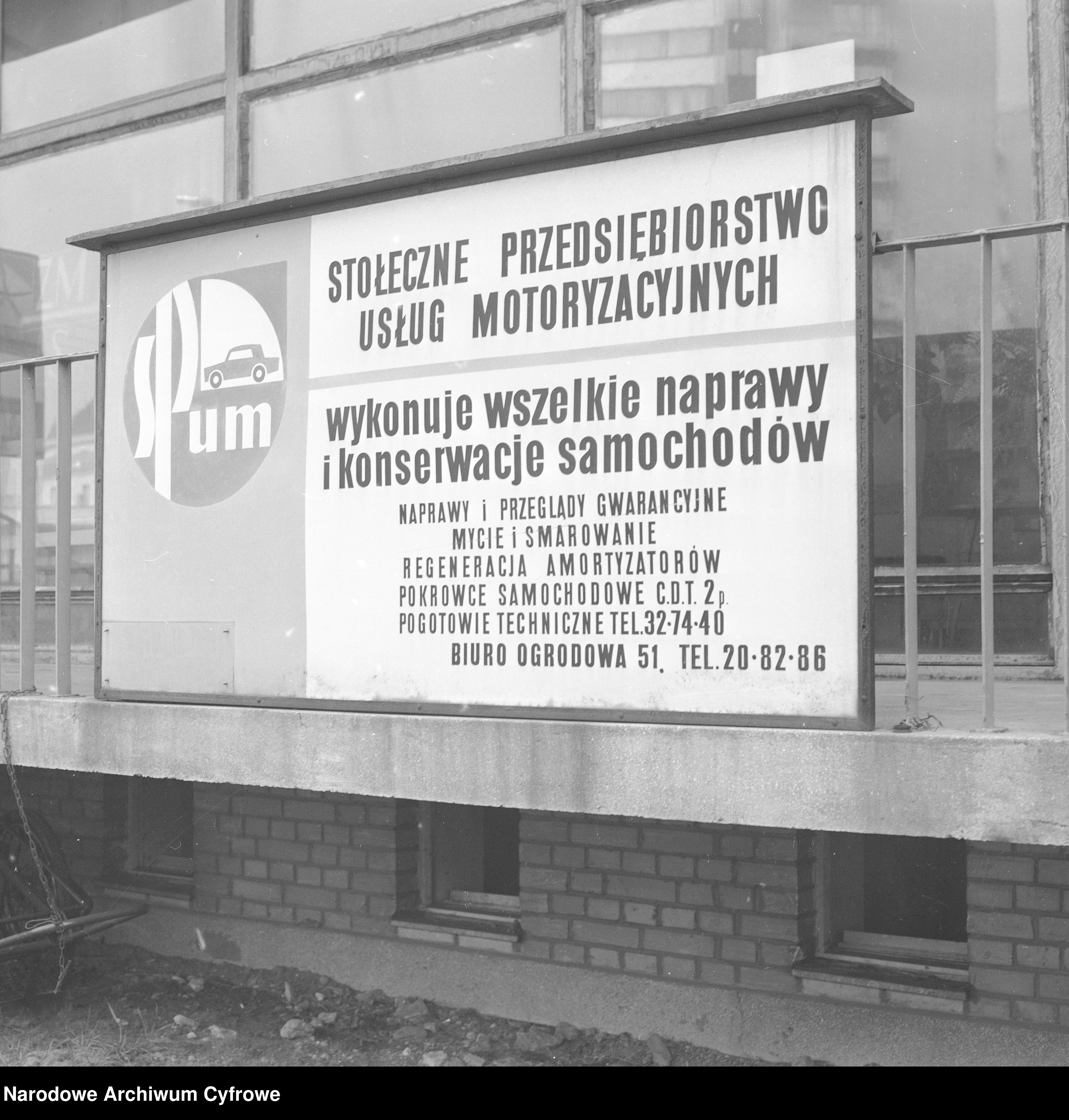 Skan z jednostki: Stacje obsługi Stołecznego Przedsiębiorstwa Usług Motoryzacyjnych w Warszawie