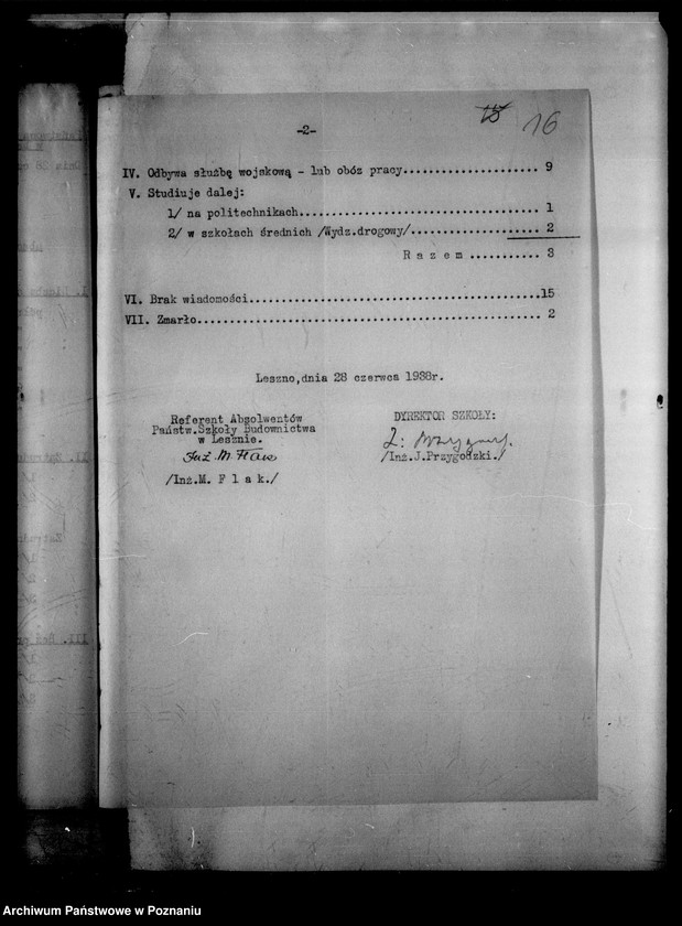 Obraz 20 z jednostki "Państwowa Szkoła Budownictwa w Lesznie - [protokoły z egzaminu końcowego wraz ze spisem abiturientów]"