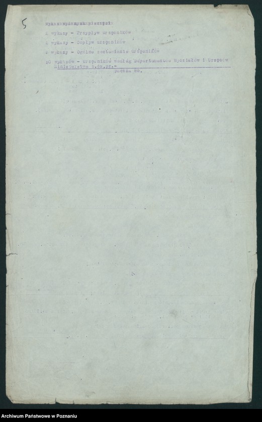 Obraz 6 z jednostki "Spis aktów Wydziału Gospodarczego Ministerstwa byłej dzielnicy pruskiej"