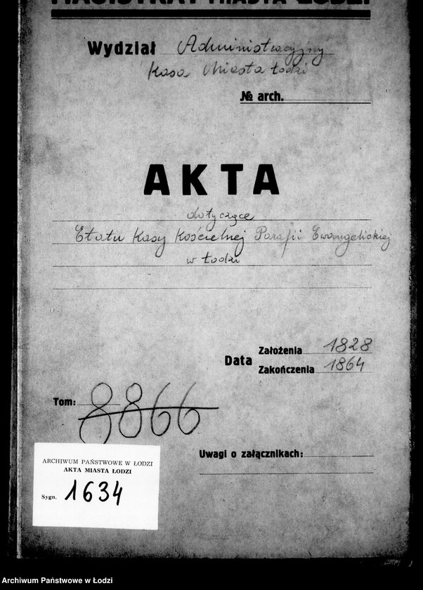 Obraz 4 z jednostki "Akta tyczące się kasy kościelnej parafii ewangelickiej Łódź"